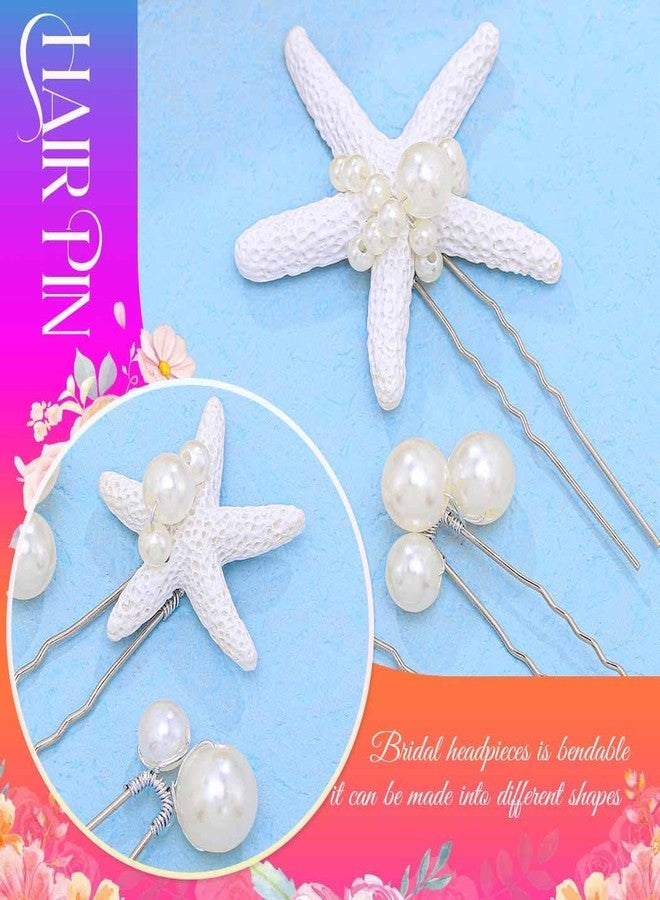 Yean Silver Starfish Hair Pins Mermaid Hair clips Beach Wedding Hair Accessories for Women(Pack of 8) - Image 5